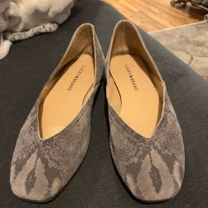 Lucky Brand Alba snakeskin suede flats - size 8